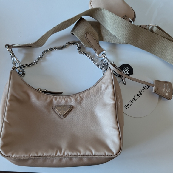 Prada Handbags - Prada Tan Shoulder Bag with Chain Strap